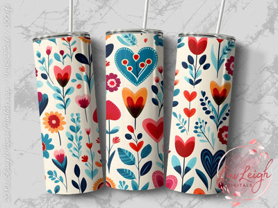 Valentine's Tumbler wrap, Hearts Pattern wrap png Sublimation Luvleigh Digitals 
