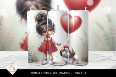Valentine's Tumbler Wrap, Kids 20oz Seamless Sublimation Sublimation BijouBay 