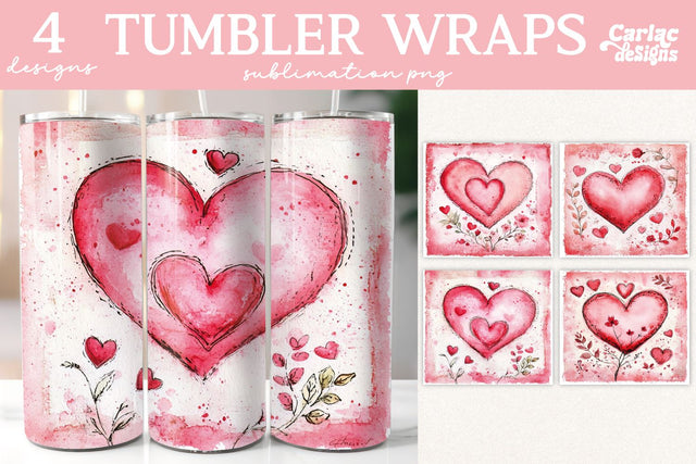 Valentines Tumbler Wrap Sublimation Sublimation Carla C Designs 