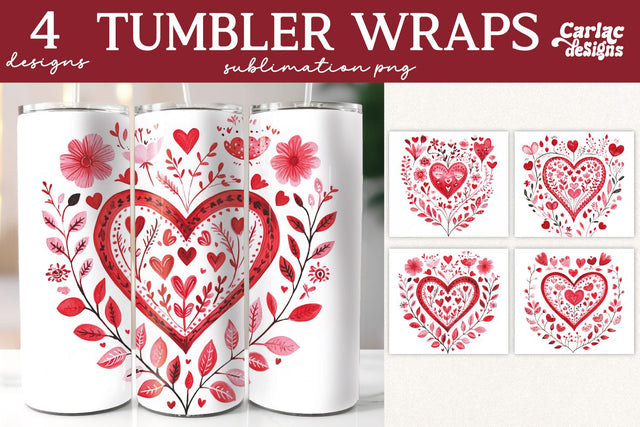 Valentines Tumbler Wrap Sublimation Sublimation Carla C Designs 
