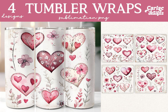 Valentines Tumbler Wrap Sublimation Sublimation Carla C Designs 