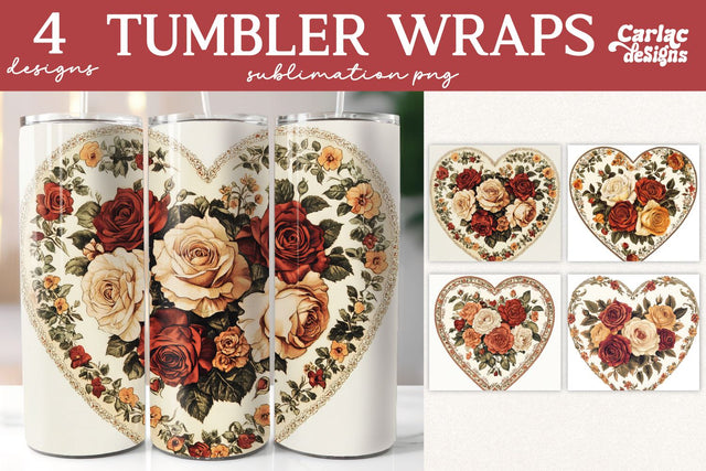 Valentines Tumbler Wrap Sublimation Sublimation Carla C Designs 