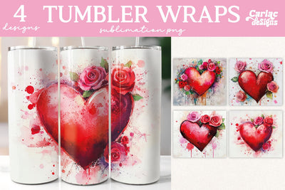 Valentines Tumbler Wrap Sublimation Sublimation Carla C Designs 