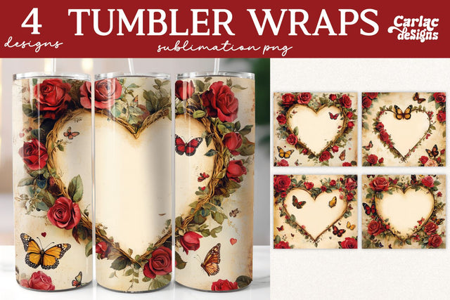 Valentines Tumbler Wrap Sublimation Sublimation Carla C Designs 