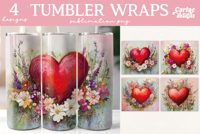 Valentines Tumbler Wrap Sublimation Sublimation Carla C Designs 