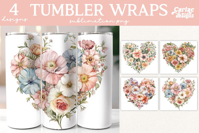 Valentines Tumbler Wrap Sublimation Sublimation Carla C Designs 