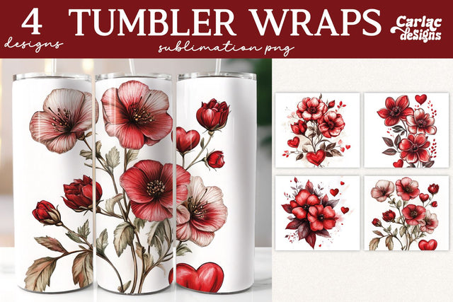 Valentines Tumbler Wrap Sublimation Sublimation Carla C Designs 