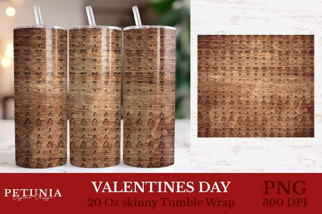 Valentines Tumbler Wrap | Wood Tumbler Sublimation Sublimation Petunia Digital Design 