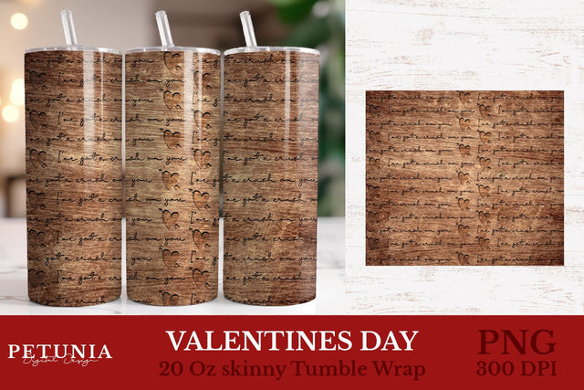 Valentines Tumbler Wrap | Wood Tumbler Sublimation Sublimation Petunia Digital Design 