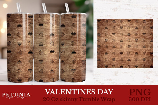 Valentines Tumbler Wrap | Wood Tumbler Sublimation Sublimation Petunia Digital Design 