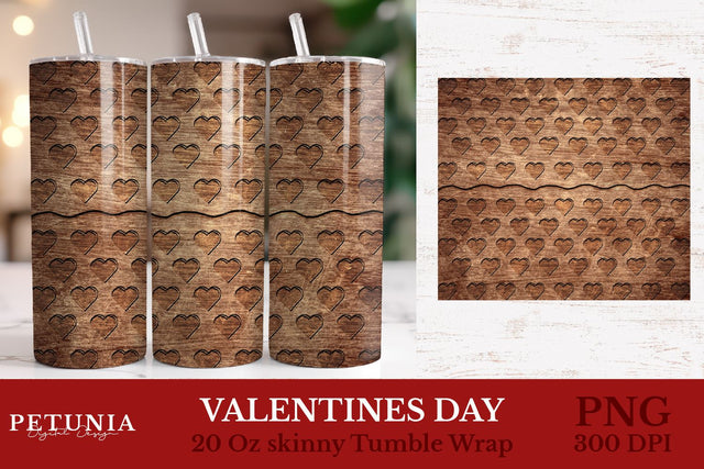 Valentines Tumbler Wrap | Wood Tumbler Sublimation Sublimation Petunia Digital Design 