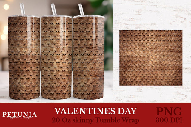 Valentines Tumbler Wrap | Wood Tumbler Sublimation Sublimation Petunia Digital Design 