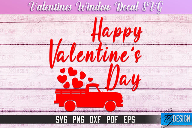 Valentine's Window Decal | Valentine's Day Design | Heart SVG SVG Fly Design 