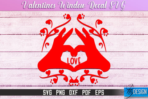Valentine's Window Decal | Valentine's Day Design | Heart SVG SVG Fly Design 
