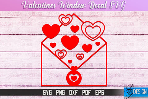 Valentine's Window Decal | Valentine's Day Design | Heart SVG SVG Fly Design 
