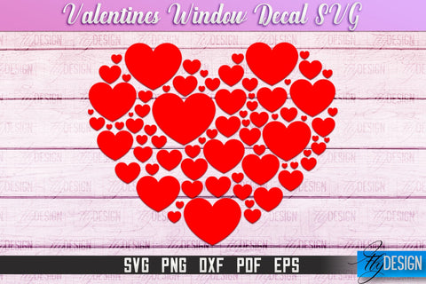 Valentine's Window Decal | Valentine's Day Design | Heart SVG SVG Fly Design 