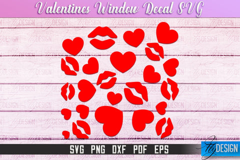 Valentine's Window Decal | Valentine's Day Design | Heart SVG SVG Fly Design 