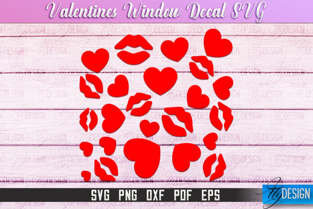 Valentine's Window Decal | Valentine's Day Design | Heart SVG SVG Fly Design 