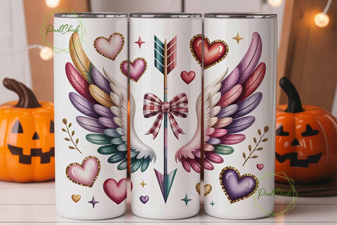 Valentine's Wings & Arrow 20oz Tumbler Sublimation PixelChick 
