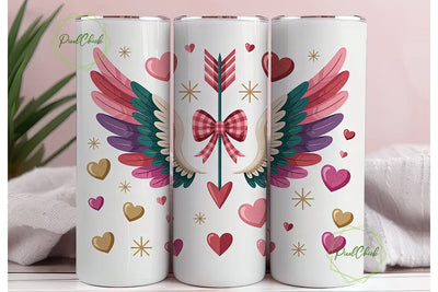 Valentine's Wings & Arrow 20oz Tumbler Sublimation PixelChick 