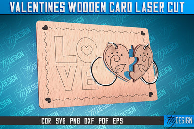 Valentine's Wooden Card Laser Cut | Valentine's Keychain Design | CNC Files SVG Fly Design 