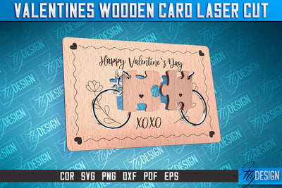 Valentine's Wooden Card Laser Cut | Valentine's Keychain Design | CNC Files SVG Fly Design 