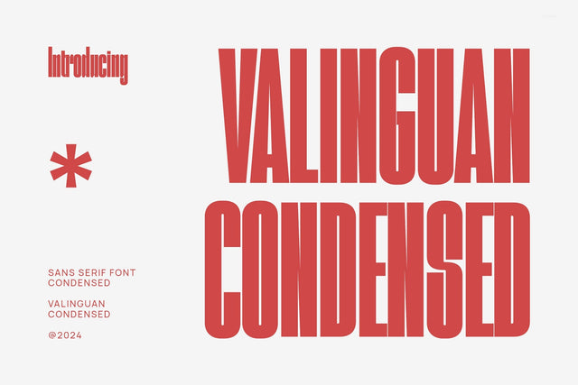 Valinguan Condensed - Modern Condensed Sans Serif Font studioalmeera 