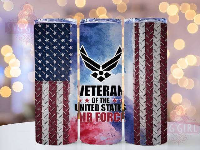 Valor & Honor Air Force Veteran Tumbler, Military Tumbler Wrap, US Air Force PNG, Patriotic Tumbler Design, 20oz Tumbler Wrap, Veteran Gift Wrap, Sublimation For Veterans Sublimation SvggirlplusArt 