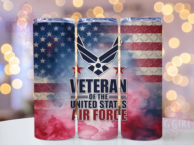 Valor & Honor Air Force Veteran Tumbler, Military Tumbler Wrap, US Air Force PNG, Patriotic Tumbler Design, 20oz Tumbler Wrap, Veteran Gift Wrap, Sublimation For Veterans Sublimation SvggirlplusArt 