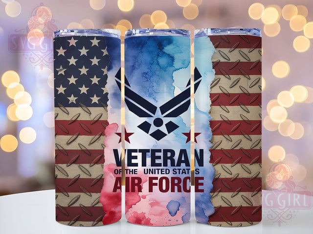 Valor & Honor Air Force Veteran Tumbler, Military Tumbler Wrap, US Air Force PNG, Patriotic Tumbler Design, 20oz Tumbler Wrap, Veteran Gift Wrap, Sublimation For Veterans Sublimation SvggirlplusArt 