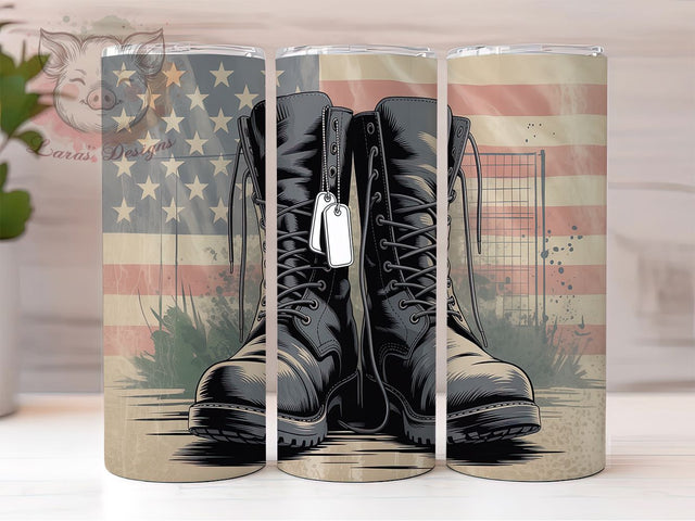 Valor & Honor Veteran Tumbler, Military Tumbler Design, Patriotic Soldier Sublimation, American Flag Tumbler, 4th Of July Tumbler Wrap, Army Tribute Tumbler, USA Military Tumbler Sublimation Lara' s Designs 