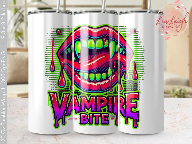 Vampire Bite Halloween Tumbler wrap Sublimation PNG Sublimation Luvleigh Digitals 