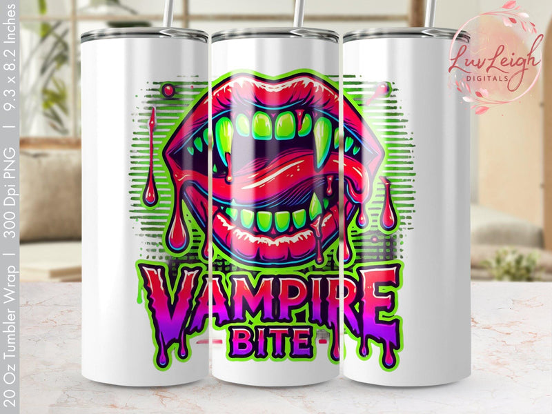 Vampire Bite Halloween Tumbler wrap Sublimation PNG Sublimation Luvleigh Digitals 