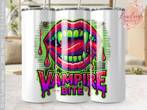 Vampire Bite Halloween Tumbler wrap Sublimation PNG Sublimation Luvleigh Digitals 