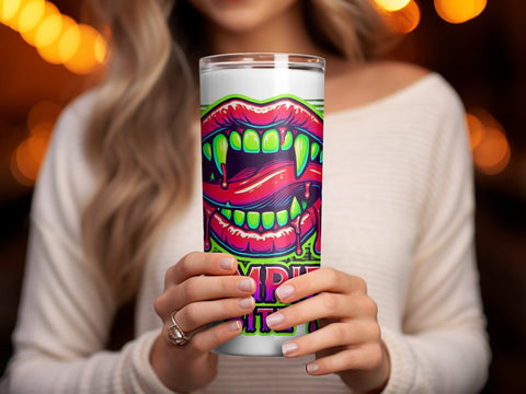 Vampire Bite Halloween Tumbler wrap Sublimation PNG Sublimation Luvleigh Digitals 