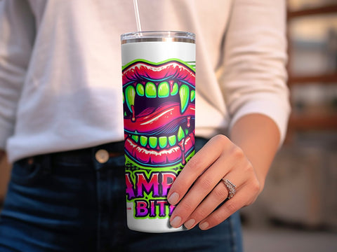 Vampire Bite Halloween Tumbler wrap Sublimation PNG Sublimation Luvleigh Digitals 