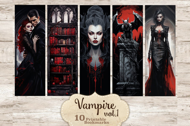 Vampire Bookmarks Printable | Gift For Book Lover SVG GlamArtZhanna 