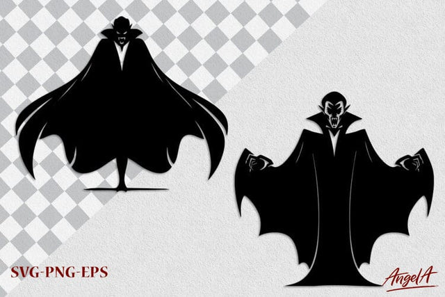 Vampire silhouette SVG Scary Halloween clipart SVG Angelina Semenova 