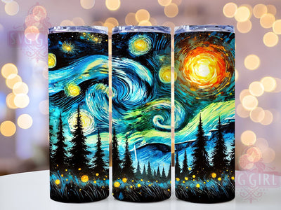 Van Gogh Starry Night 20oz Tumbler, Starry Night Design, Sublimation Tumbler, 20oz Tumbler, Art Inspired Drinkware, Night Sky Tumbler, Unique Gift Sublimation SvggirlplusArt 