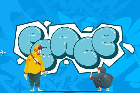 Vandal blow - 3d Layered Bubble Graffiti Font Font Mozzatype 