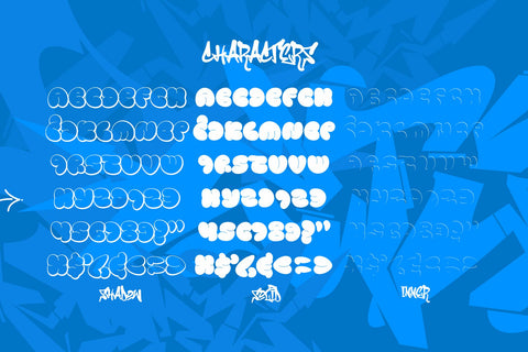 Vandal blow - 3d Layered Bubble Graffiti Font Font Mozzatype 
