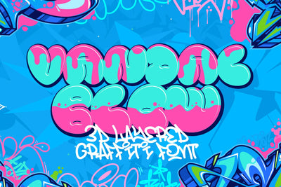 Vandal blow - 3d Layered Bubble Graffiti Font Font Mozzatype 