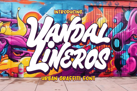 Vandal Lineros - Urban Graffiti Font Font Mozzatype 