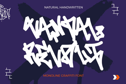 Vandal Revolt - Natural Hand-Lettering Graffiti Font Font Mozzatype 