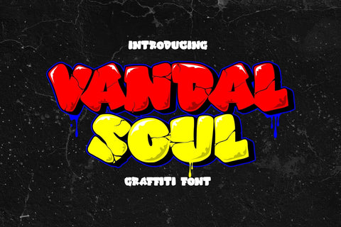 Vandal Soul - 3d Cracked Graffiti Font Font Mozzatype 