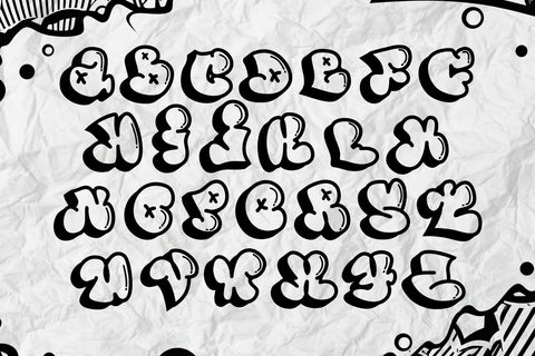 Vandal Wupz - 3d Doodle Bubble Graffiti Letters Font Mozzatype 