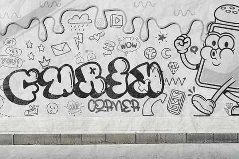 Vandal Wupz - 3d Doodle Bubble Graffiti Letters Font Mozzatype 