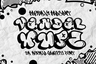 Vandal Wupz - 3d Doodle Bubble Graffiti Letters Font Mozzatype 