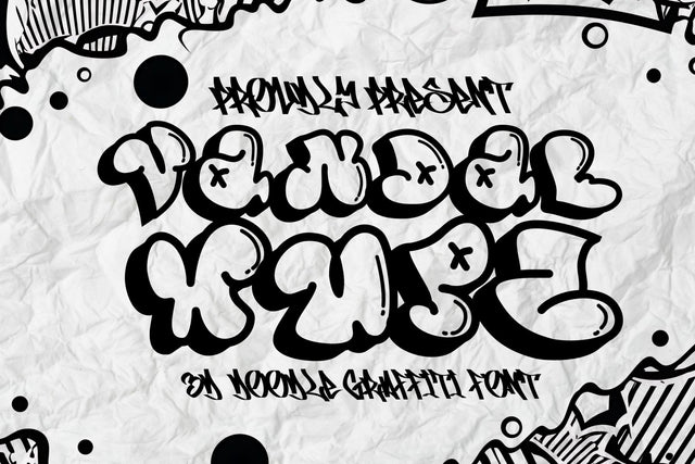 Vandal Wupz - 3d Doodle Bubble Graffiti Letters Font Mozzatype 