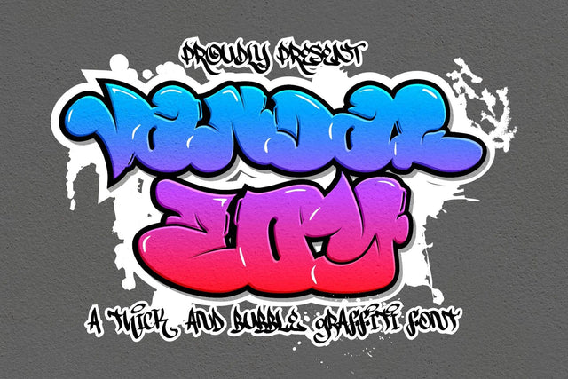 Vandal Zoy - Thick And Bubble Graffiti Font Font Mozzatype 